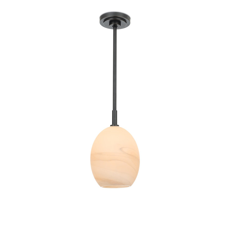 Mini Oil Rubbed Bronze Globe Pendant with Alabaster Glass Shade