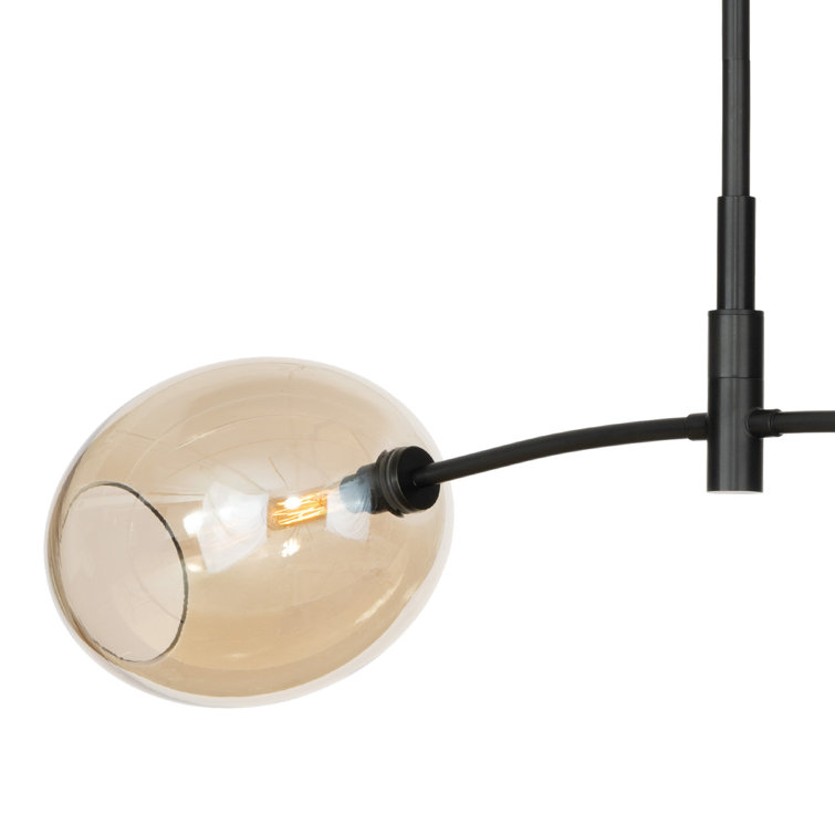 Champagne Glass and Oil Rubbed Bronze Double Pendant Light
