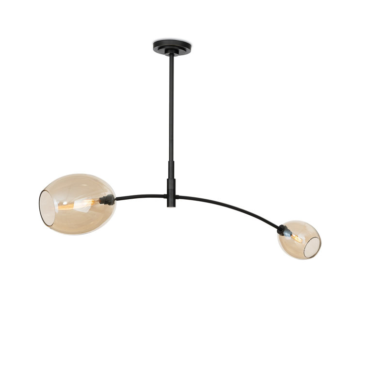 Champagne Glass and Oil Rubbed Bronze Double Pendant Light