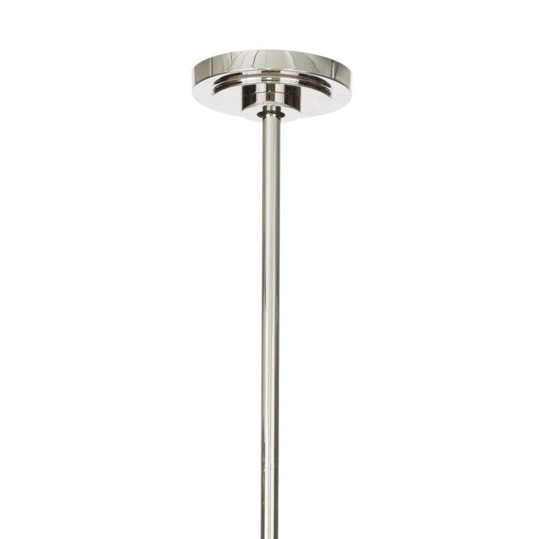 Polished Nickel Double Pendant with Alabaster Glass Shades