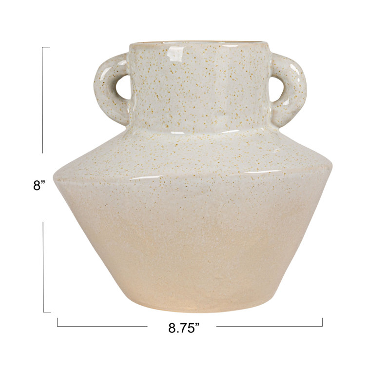 8.25'' Light Gray Ceramic Amphora Table Vase