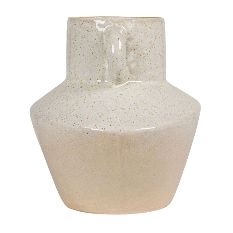 8.25'' Light Gray Ceramic Amphora Table Vase