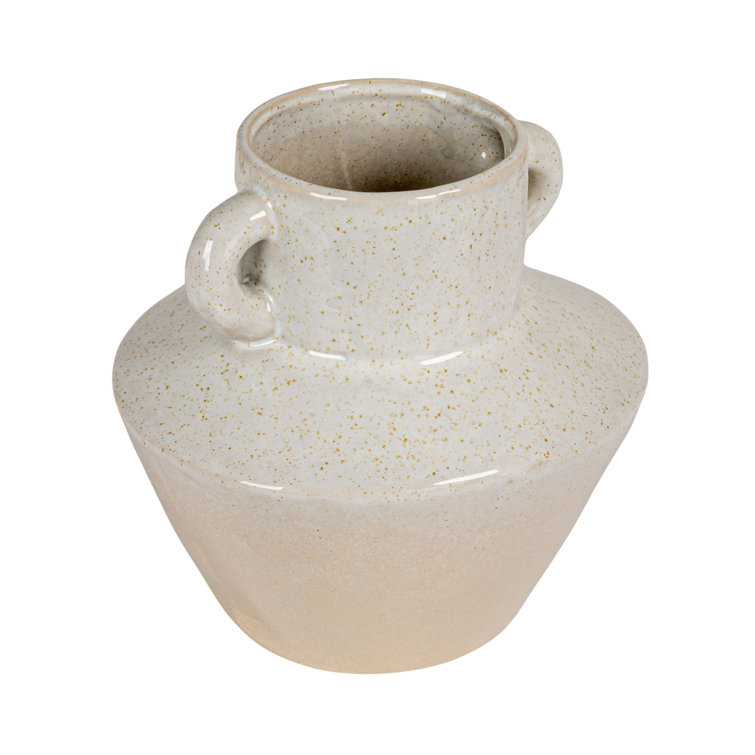 8.25'' Light Gray Ceramic Amphora Table Vase