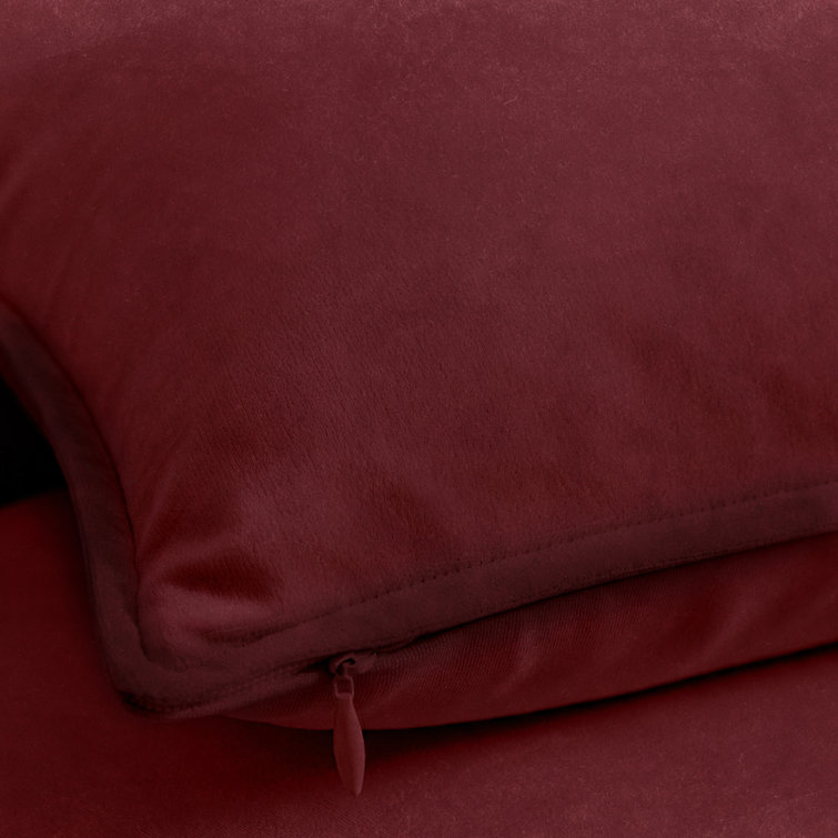 Wine Red 20" x 20" Velvet Throw Pillow Covers Set