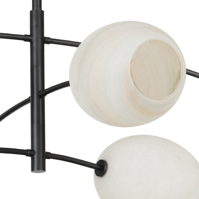 Artemis Oil Rubbed Bronze 6-Light Chandelier with Alabaster Glass Shades