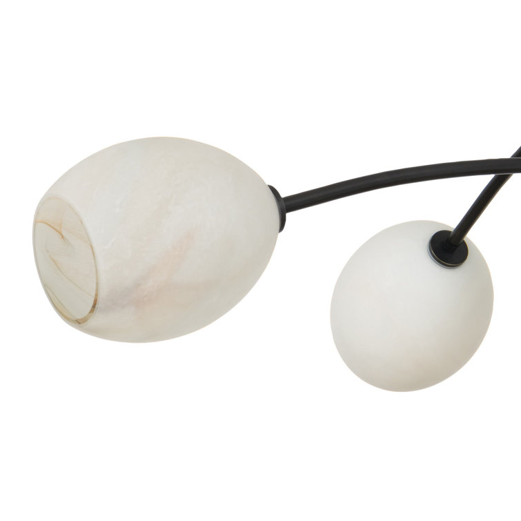 Artemis Oil Rubbed Bronze 6-Light Chandelier with Alabaster Glass Shades