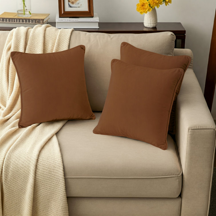 Cocoa Velvet 22" x 22" Pillow Cover Set