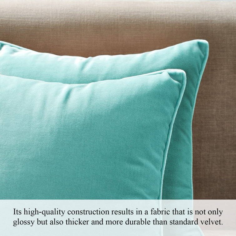 Aqua Blue 20" x 20" Velvet Throw Pillow Covers Set