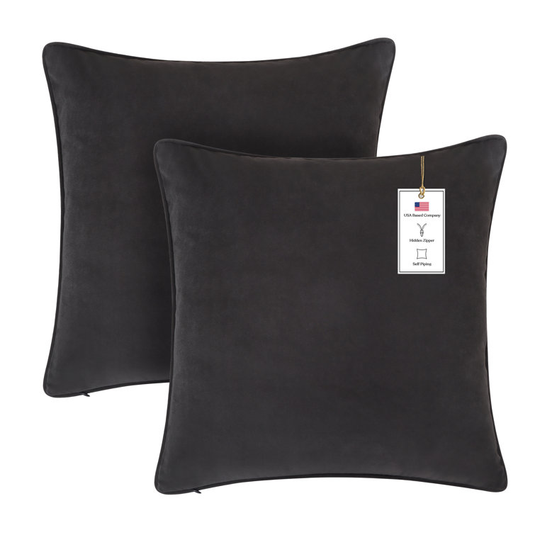 Cocoa Velvet 22" x 22" Pillow Cover Set