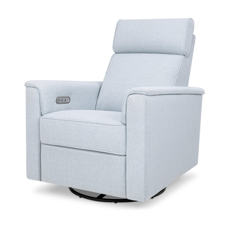 Chambray Eco-Twill Power Recliner with Swivel and Glider