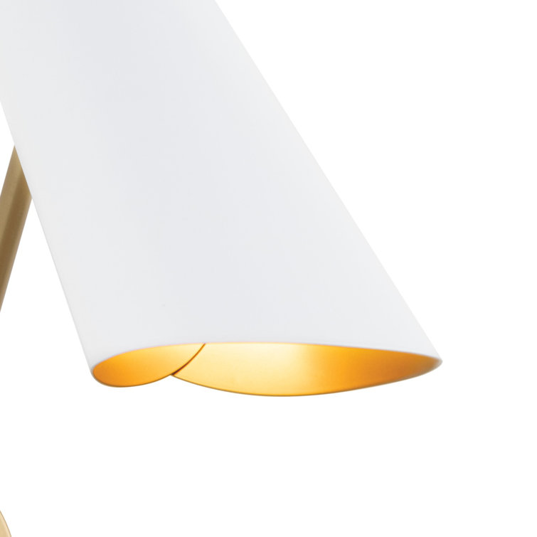 White and Brass Steel Dimmable Single Arm Sconce