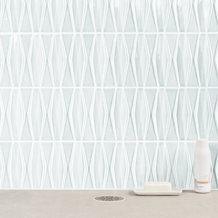 Arctic Blue 2x8 Crackled Glossy Glass Mosaic Tile