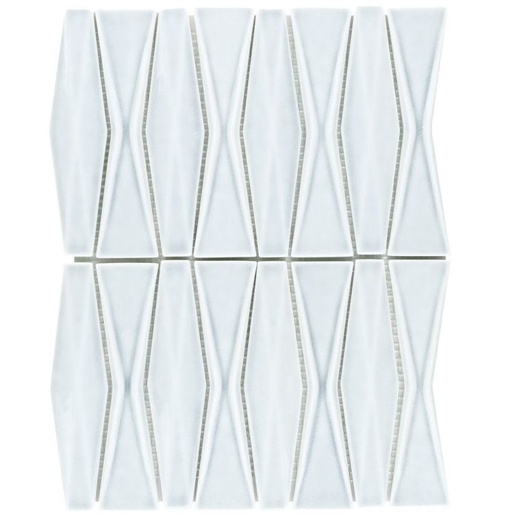 Arctic Blue 2x8 Crackled Glossy Glass Mosaic Tile