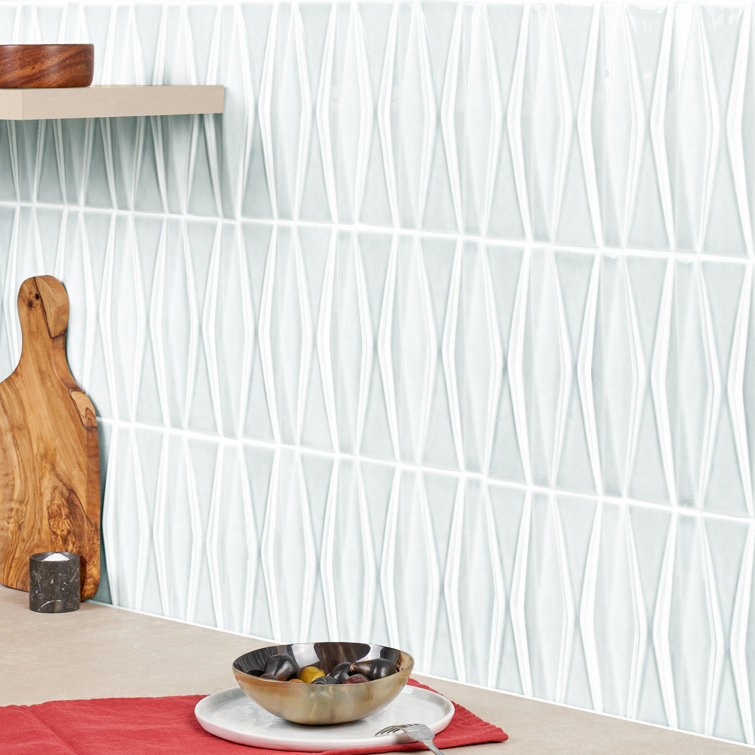 Arctic Blue 2x8 Crackled Glossy Glass Mosaic Tile