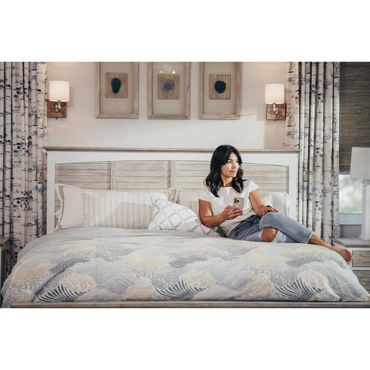 Distressed Solid Wood Queen Headboard with Eco-Friendly Finish