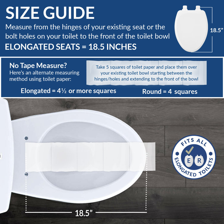 Elongated White Padded Vinyl Toilet Seat with Chrome Hinges