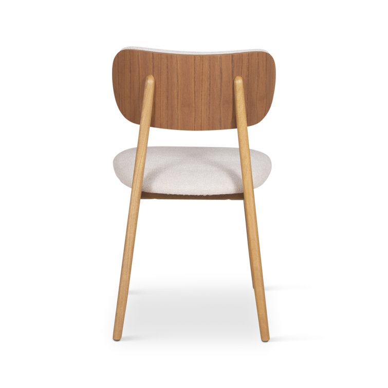 Harvest Natural Oak Upholstered Side Chair with Chenille Fabric