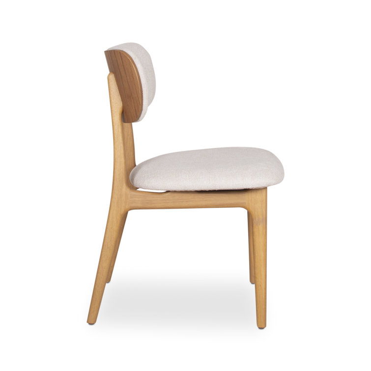 Harvest Natural Oak Upholstered Side Chair with Chenille Fabric