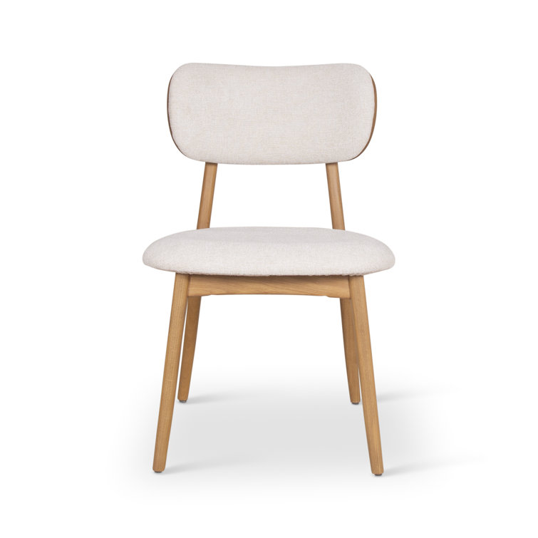 Harvest Natural Oak Upholstered Side Chair with Chenille Fabric