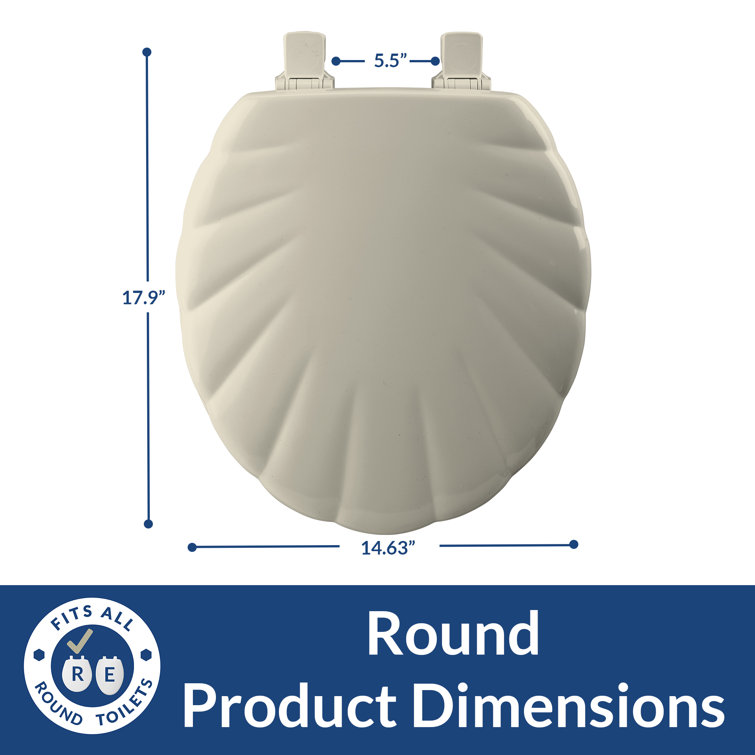 Bone Sculptured Round Molded Wood Toilet Seat with Plastic Hinges