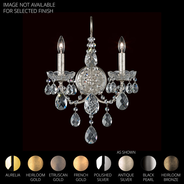Polished Silver Heritage Crystal 2-Light Wall Sconce