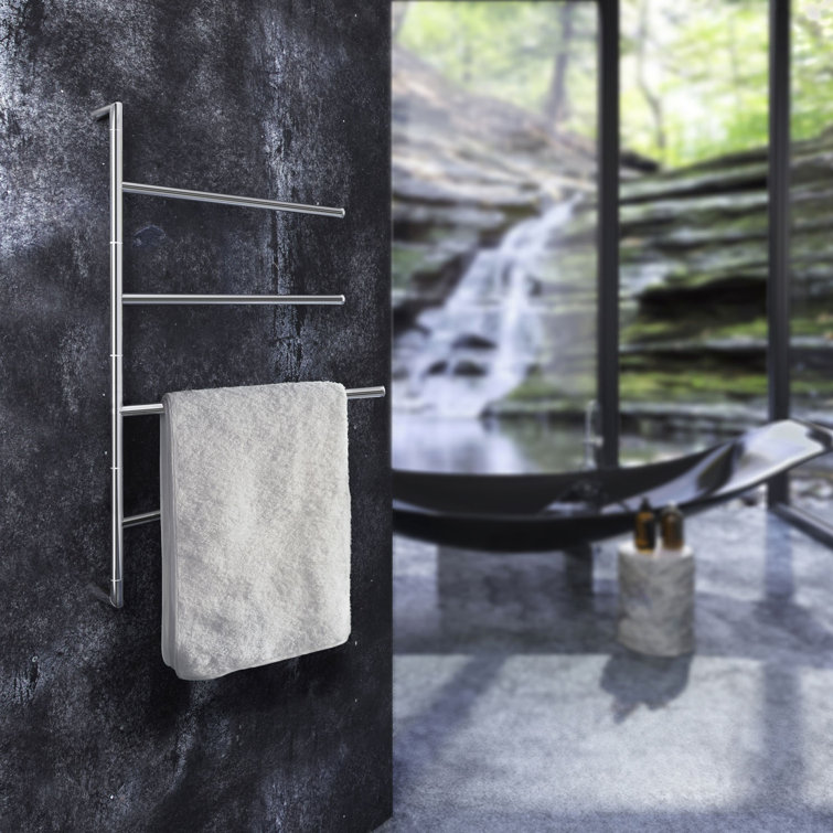Polished Stainless Steel Wall Mounted Swing Arm Towel Rack