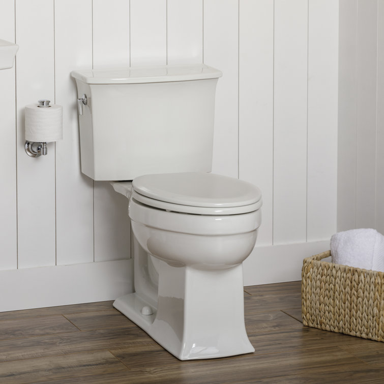 Mayfair Round White Enameled Wood Toilet Seat with Gloss Finish