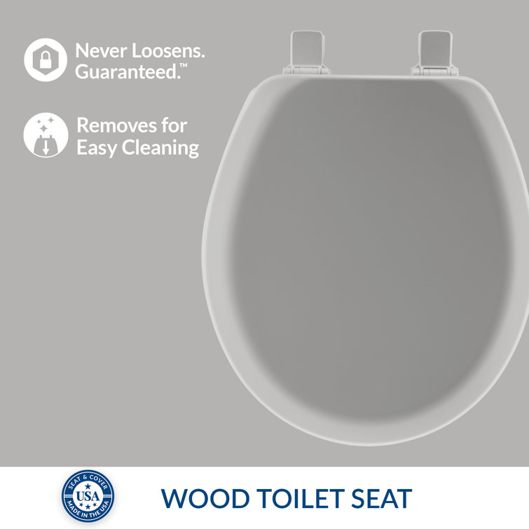 Mayfair Silver Gloss Round Enameled Wood Toilet Seat