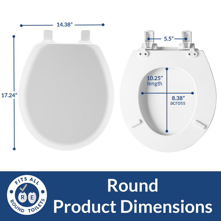 Mayfair Silver Gloss Round Enameled Wood Toilet Seat