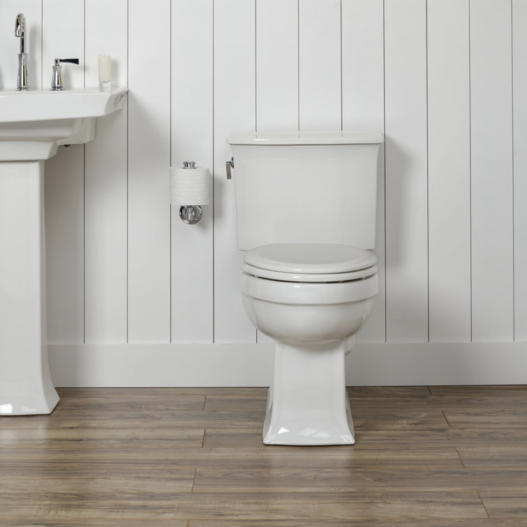 Mayfair Round White Enameled Wood Toilet Seat with Gloss Finish