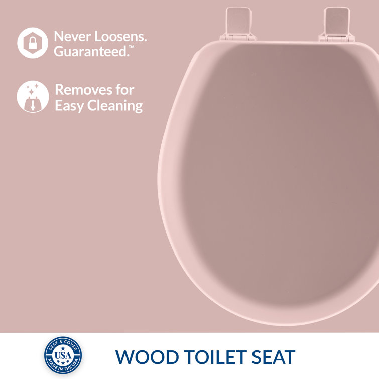 Mayfair Round Pink Enameled Wood Toilet Seat with Gloss Finish