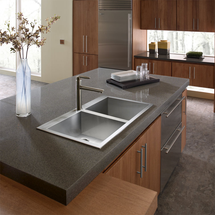 Bellus 34'' Stainless Steel Double Bowl Drop-In Kitchen Sink