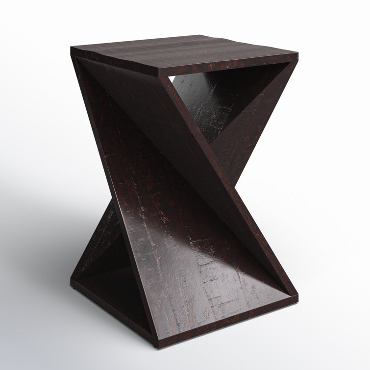 Jasper Espresso 16'' Square Solid Wood & Metal End Table