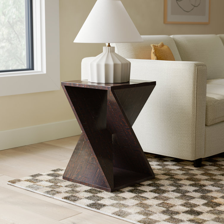 Jasper Espresso 16'' Square Solid Wood & Metal End Table