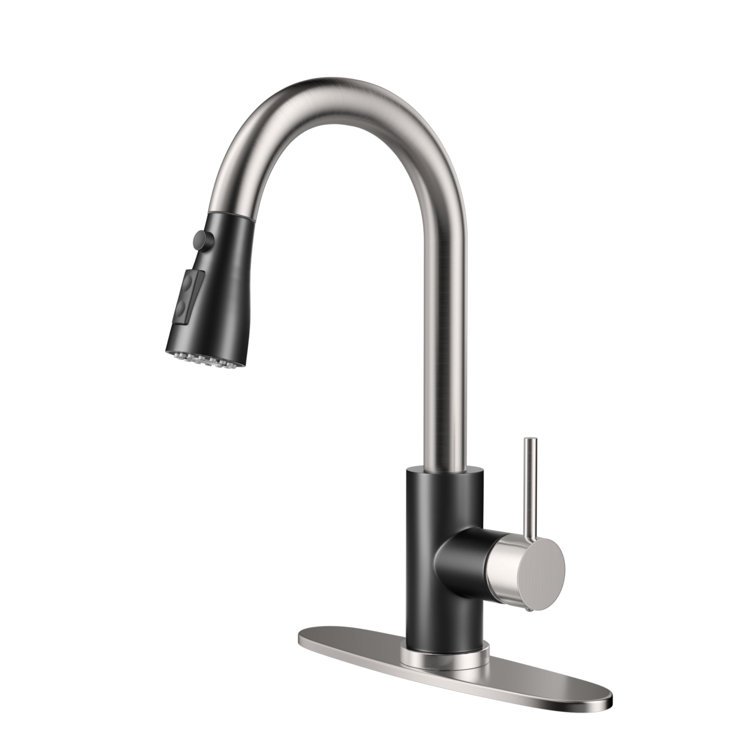 Black Nickel Stainless Steel Pull-Out Kitchen Faucet with Spray