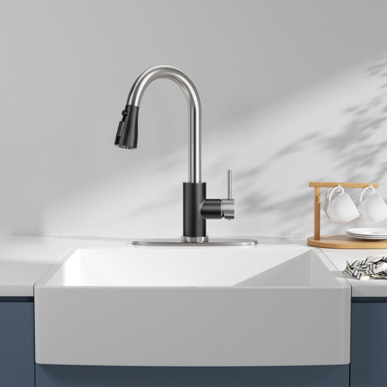 Black Nickel Stainless Steel Pull-Out Kitchen Faucet with Spray