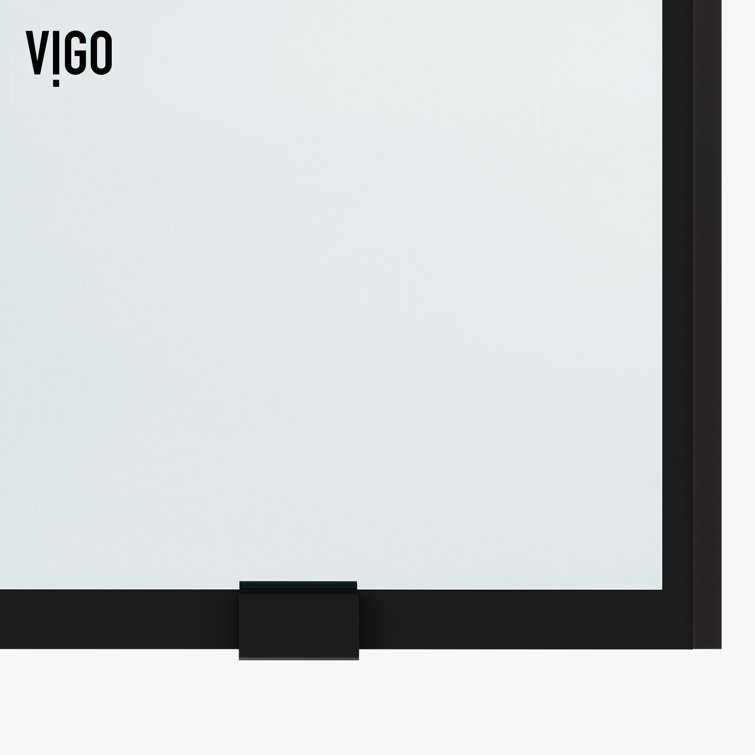 Elan 56-60" Matte Black Frameless Sliding Shower Door with Clear Glass
