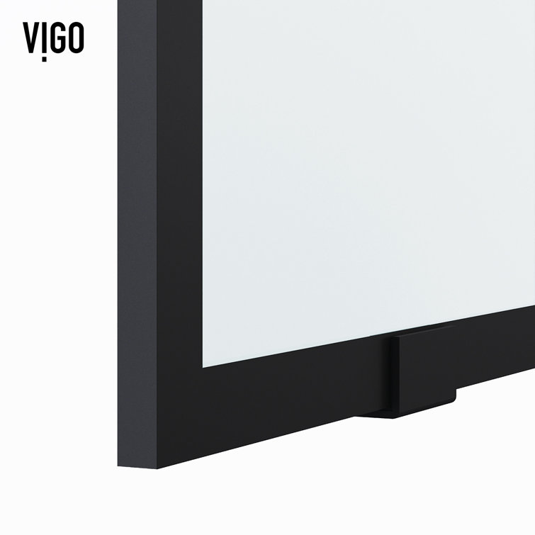 Elan 56-60" Matte Black Frameless Sliding Shower Door with Clear Glass