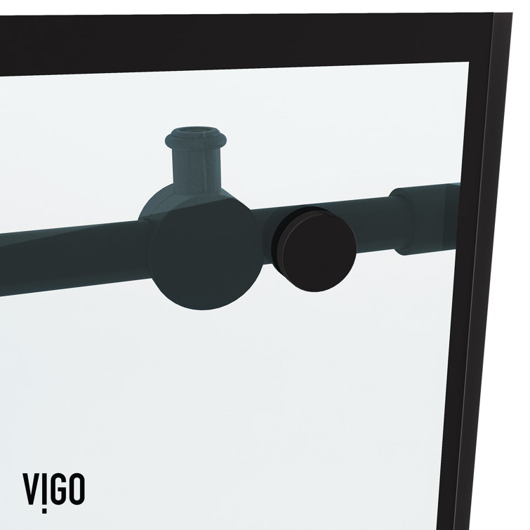 Elan 56-60" Matte Black Frameless Sliding Shower Door with Clear Glass