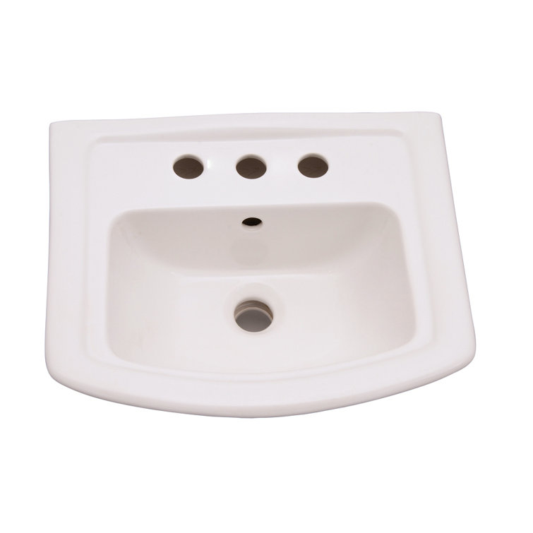 Washington White Ceramic Rectangular Pedestal Sink