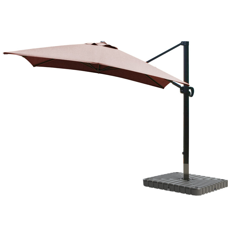 Forest Green Canvas 10' Square Cantilever Umbrella with Bronze Frame