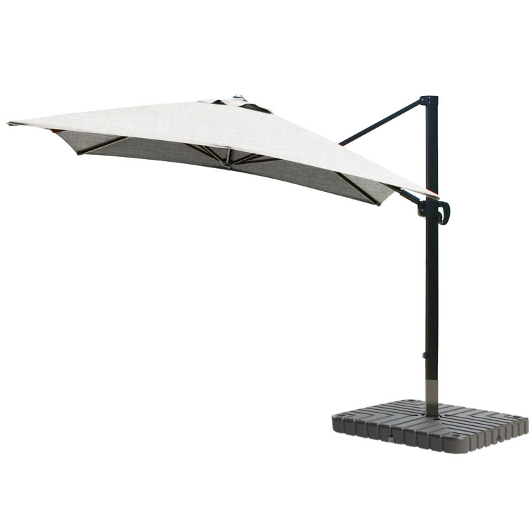 Forest Green Canvas 10' Square Cantilever Umbrella with Bronze Frame
