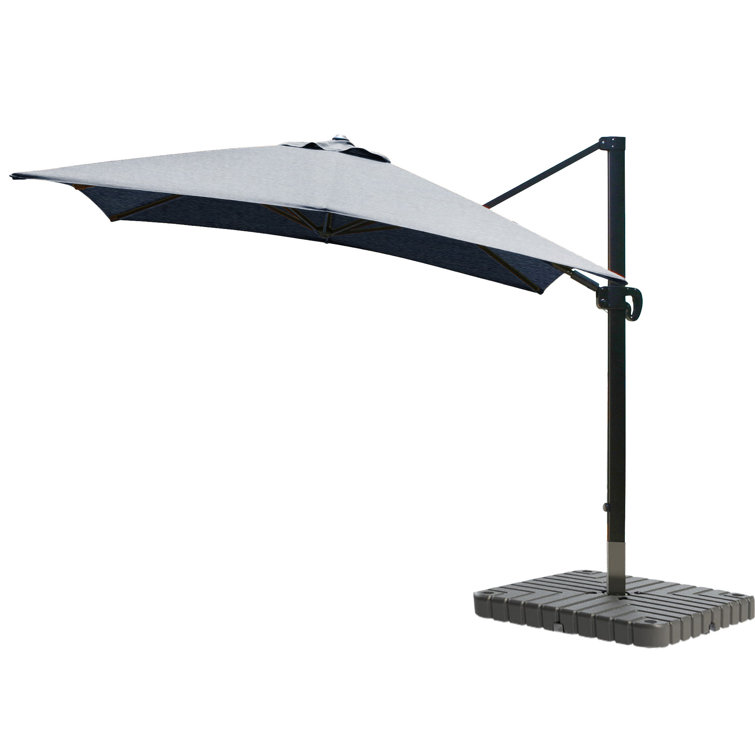 Forest Green Canvas 10' Square Cantilever Umbrella with Bronze Frame