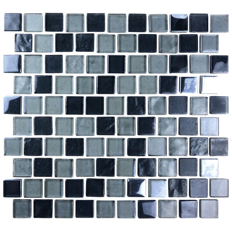 Landscape Gray Glossy Glass Mosaic Tile for Walls and Floors