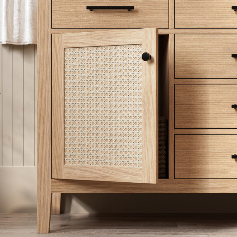 Camila 60" Light Brown Oak Freestanding Bathroom Vanity with Quartz Top