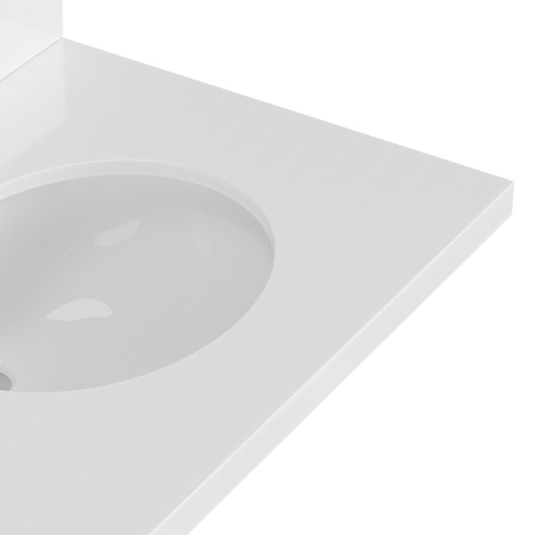 Camila 73" Light Brown Oak Double Sink Vanity with White Quartz Top