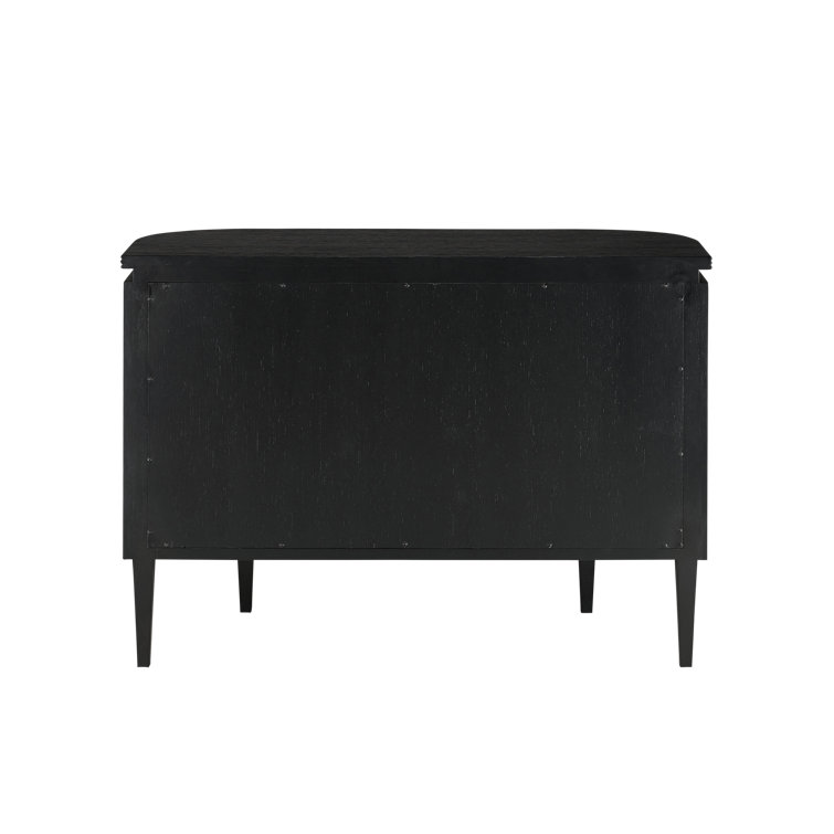 Briallen 48'' Caviar Black and Antique Brass Demilune Cabinet