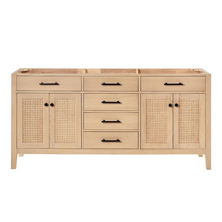 Camila 72" Light Brown Oak Freestanding Double Vanity