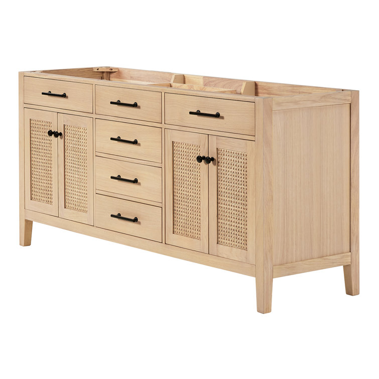 Camila 72" Light Brown Oak Freestanding Double Vanity