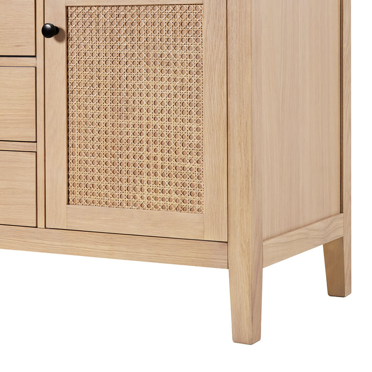 Camila 60" Light Brown Oak Freestanding Bathroom Vanity with Quartz Top